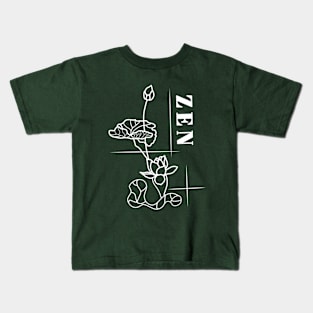 Zen Lotus Meditation Kids T-Shirt